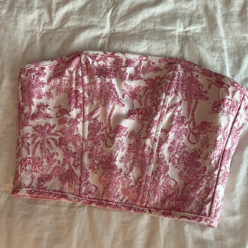 pink & white corset top